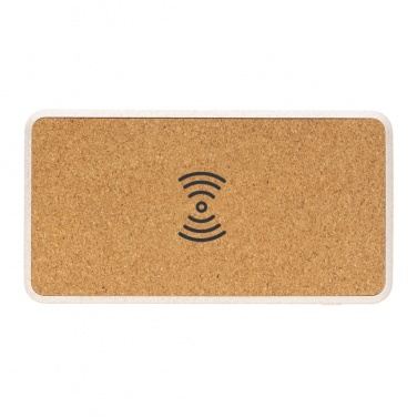 Logotrade corporate gift picture of: Cork and Wheat Straw 8.000 mAh 5W wireless powerbank